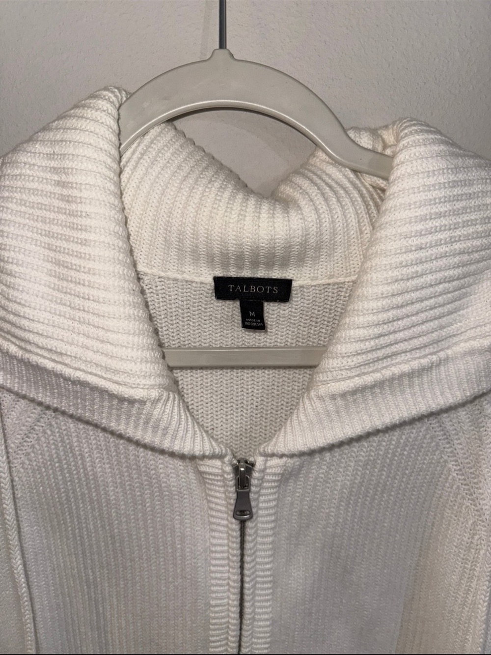 Talbots White Zipper Cardigan - Picture 2 of 4